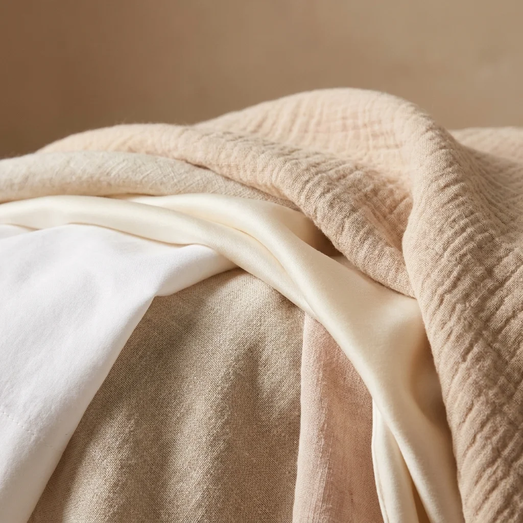 Textures de percale, satin et gaze de coton — matières naturelles Bâton Rouge