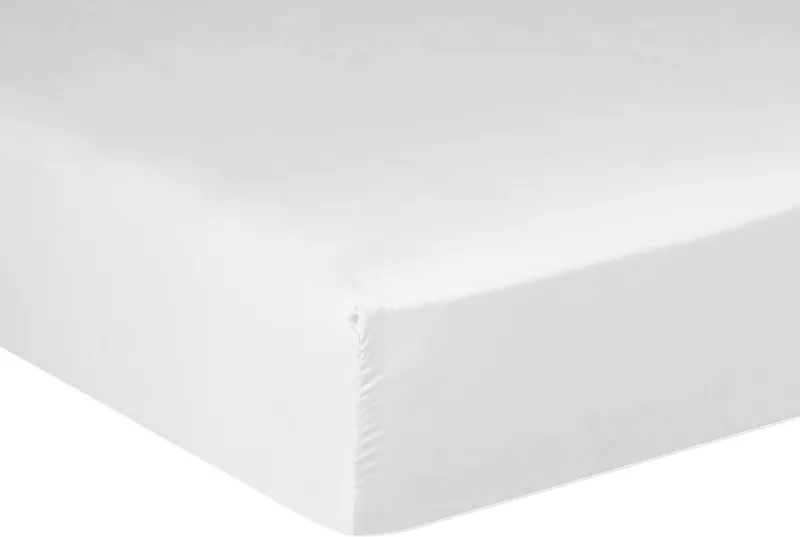 Drap housse en satin de coton — 140x190 cm — Blanc optique