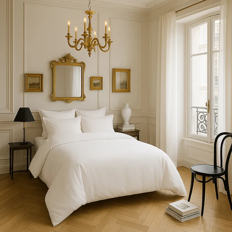 Taie d'oreiller en satin de coton — 65x65 cm — Blanc optique