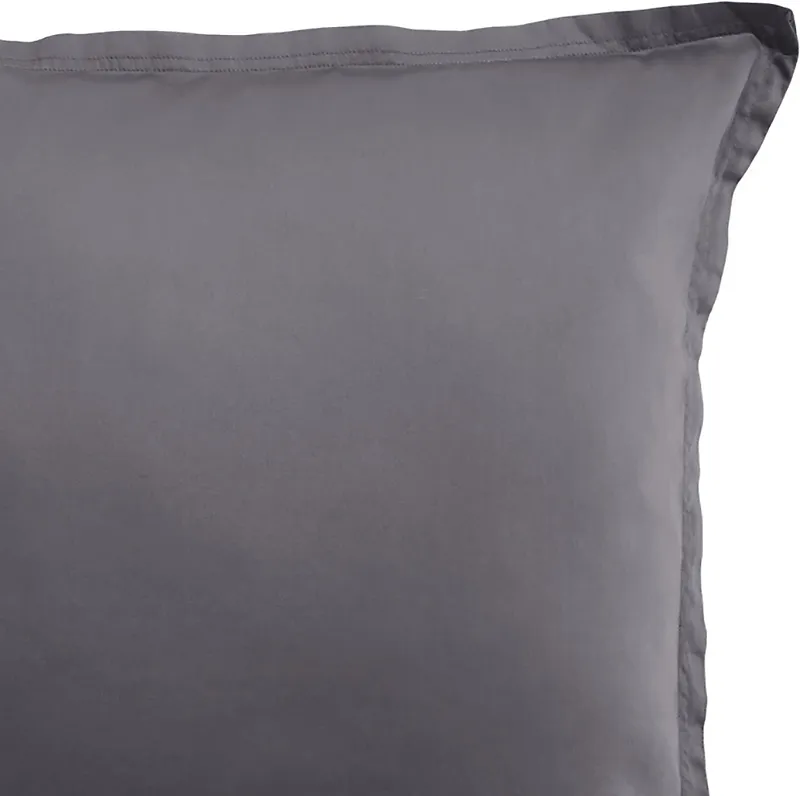 Taie d'oreiller en satin de coton — 65x65 cm — Gris foncé