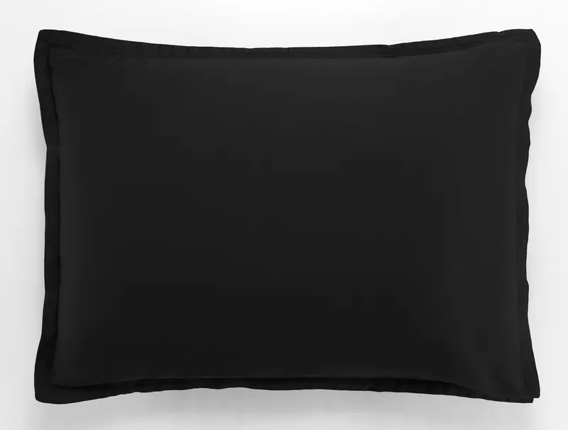 Taie d'oreiller en satin de coton — 50x70 cm — Noir opaque