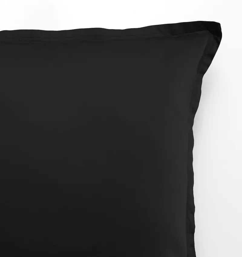 Taie d'oreiller en satin de coton — 65x65 cm — Noir opaque