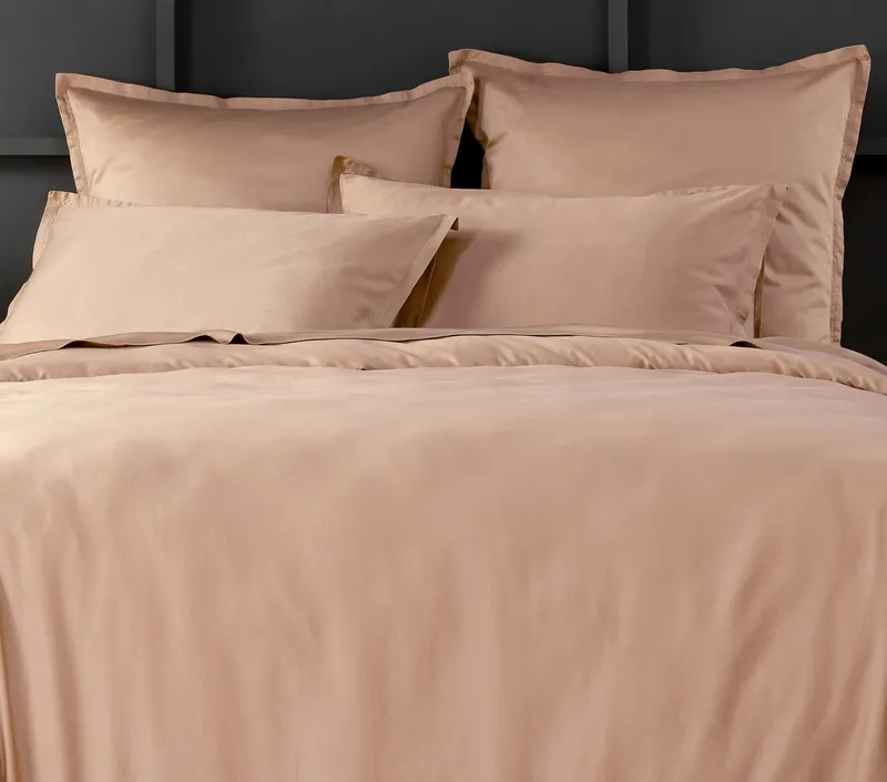 Taie d'oreiller en satin de coton — 65x65 cm — Rose nude