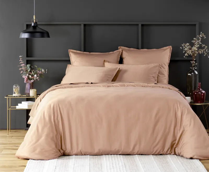 Taie d'oreiller en satin de coton — 65x65 cm — Rose nude