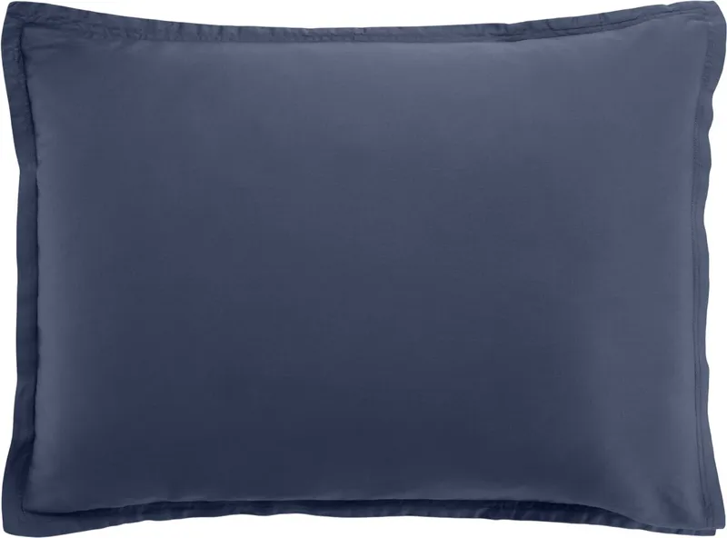 Taie d'oreiller en satin de coton — 50x70 cm — Bleu marine