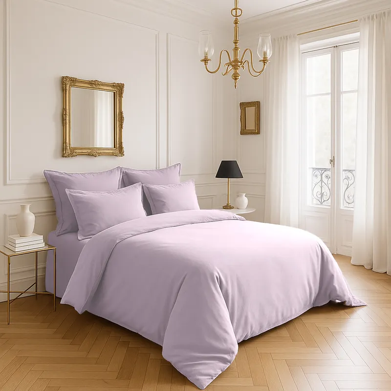 Taie d'oreiller en satin de coton — 65x65 cm — Mauve
