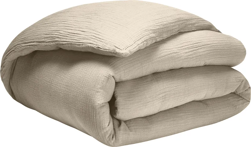 Housse de couette en gaze de coton — 240x220 cm — Ecru