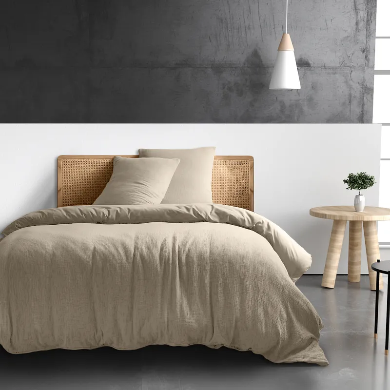 Housse de couette en gaze de coton — 260x240 cm — Ecru naturel