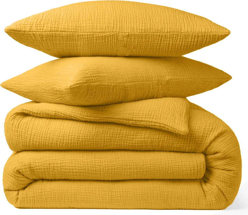 Taie d'oreiller en gaze de coton — 65x65 cm — Safran