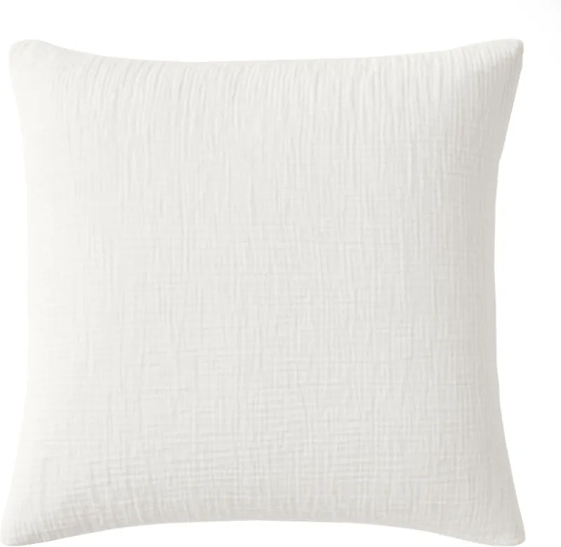 Taie d'oreiller en gaze de coton — 65x65 cm — Blanc pur