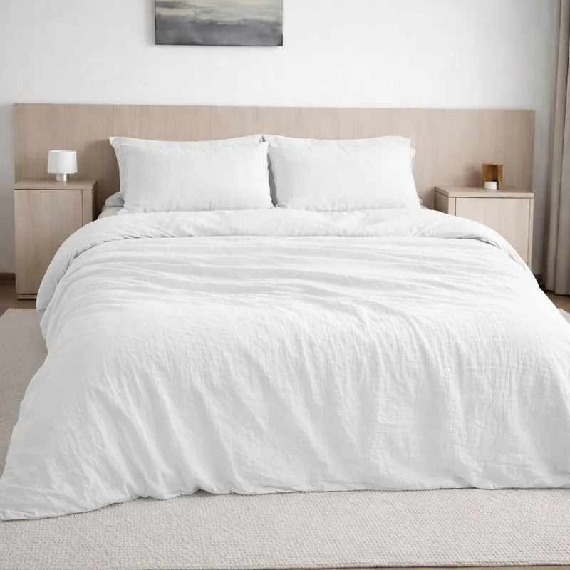 Housse de couette en gaze de coton — 240x220 cm — Blanc pur