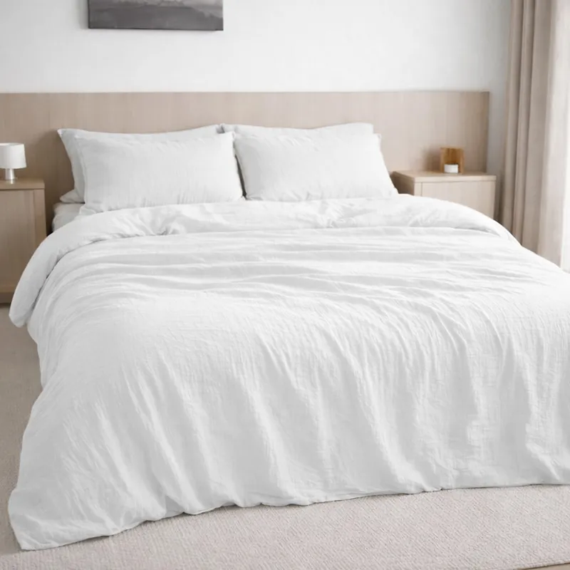 Housse de couette en gaze de coton — 240x220 cm — Blanc pur