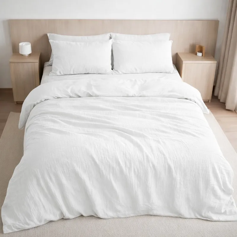 Housse de couette en gaze de coton — 240x220 cm — Blanc pur