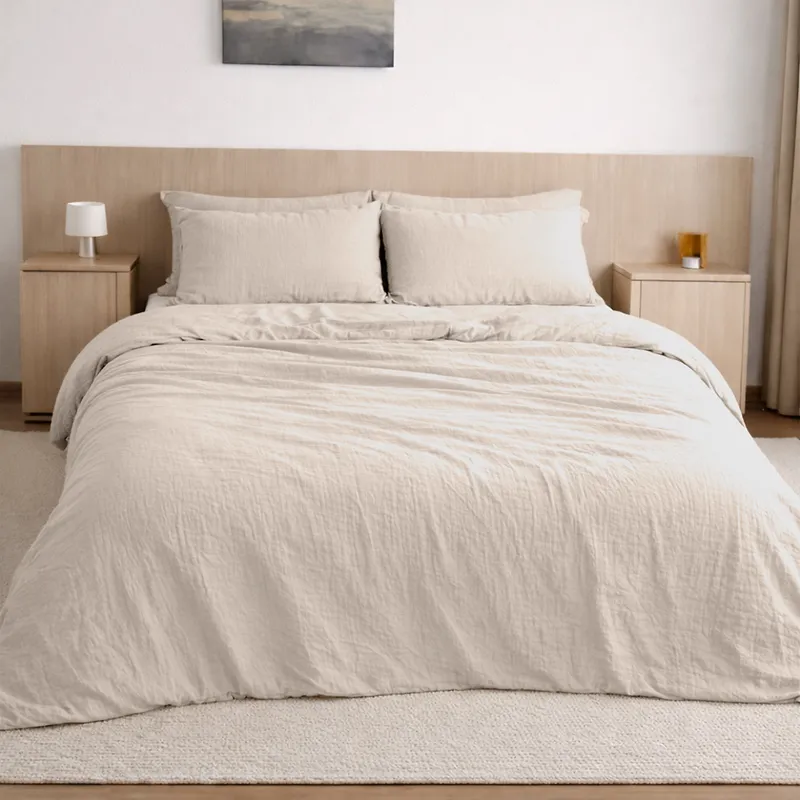 Taie d'oreiller en gaze de coton — 50x70 cm — Ecru naturel