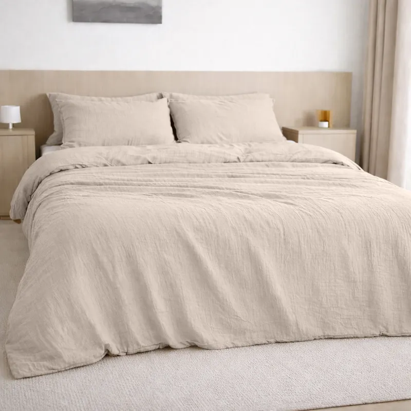 Housse de couette en gaze de coton — 240x220 cm — Ecru