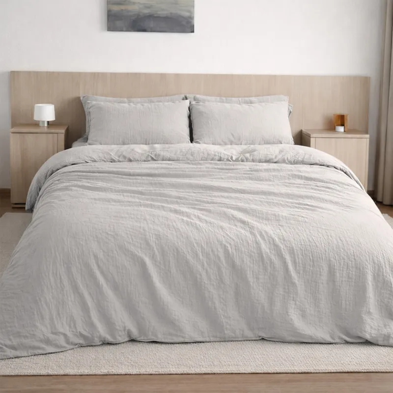 Taie d'oreiller en gaze de coton — 65x65 cm — Gris glacier