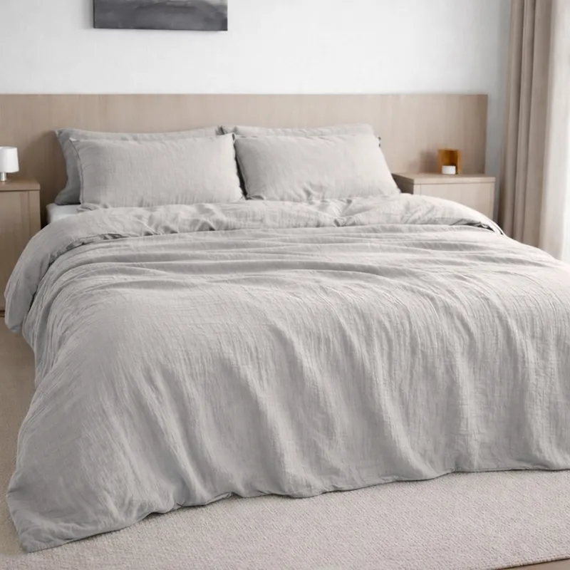 Taie d'oreiller en gaze de coton — 65x65 cm — Gris glacier