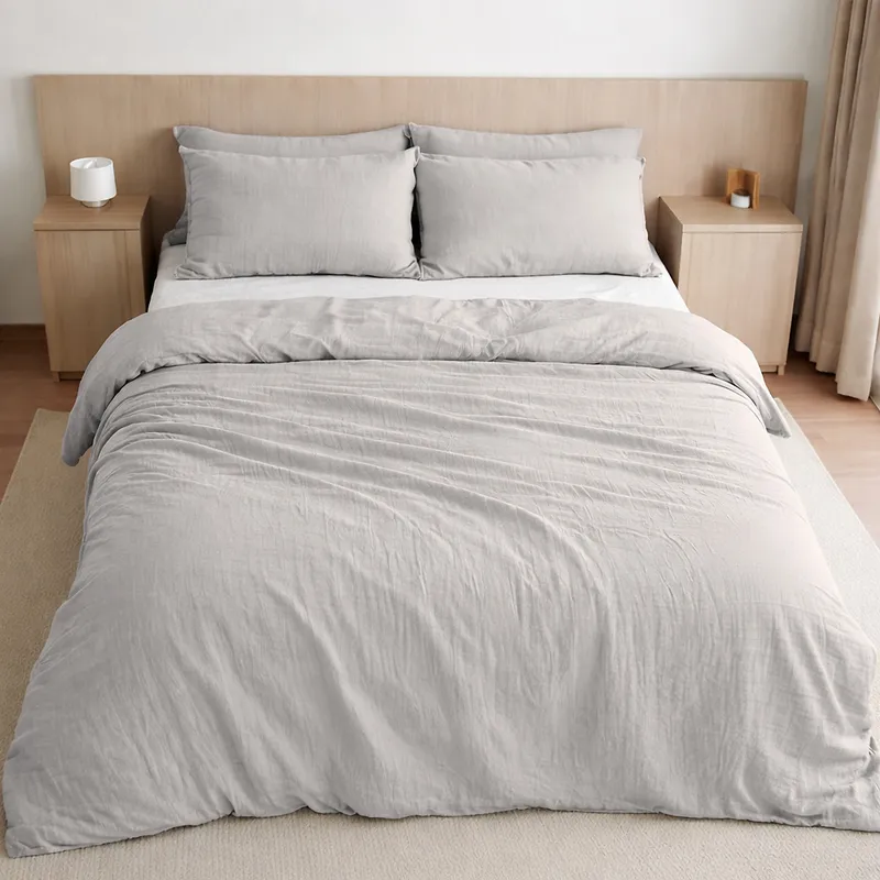 Housse de couette en gaze de coton — 240x220 cm — Gris glacier