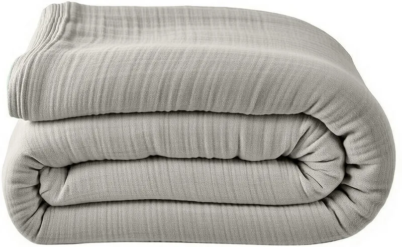 Housse de couette en gaze de coton — 240x220 cm — Gris glacier