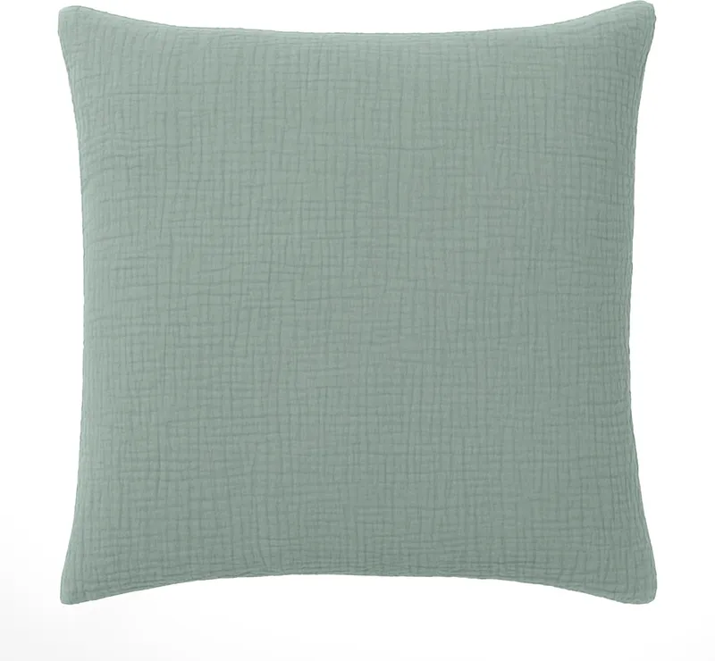 Taie d'oreiller en gaze de coton — 65x65 cm — Vert givrée