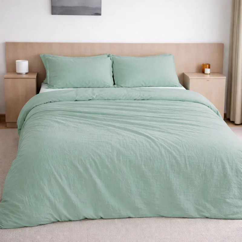 Taie d'oreiller en gaze de coton — 65x65 cm — Vert givrée
