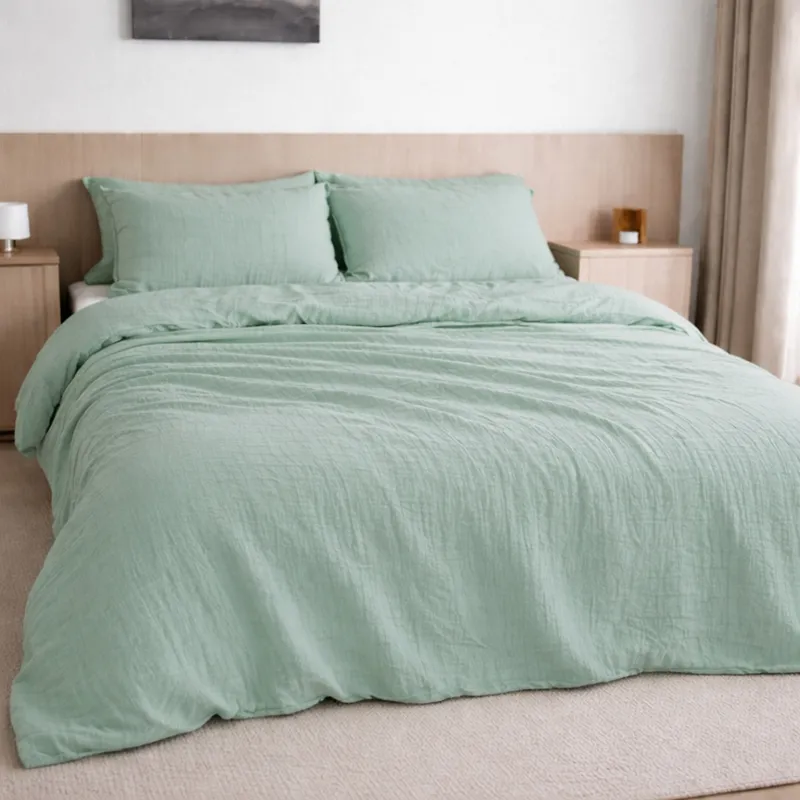 Housse de couette en gaze de coton — 240x220 cm — Vert givrée