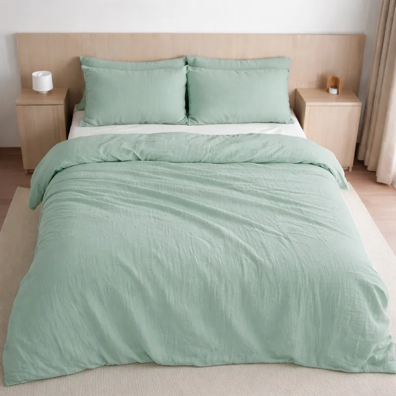 Housse de couette en gaze de coton — 240x220 cm — Vert givrée