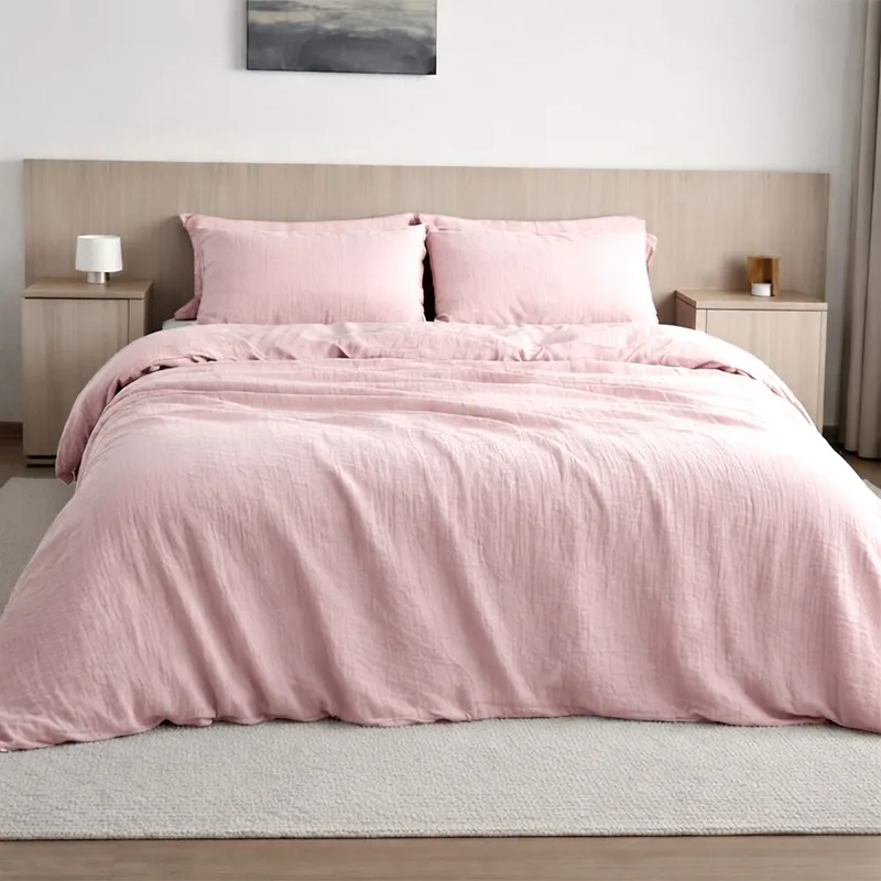Taie d'oreiller en gaze de coton — 65x65 cm — Rose lotus