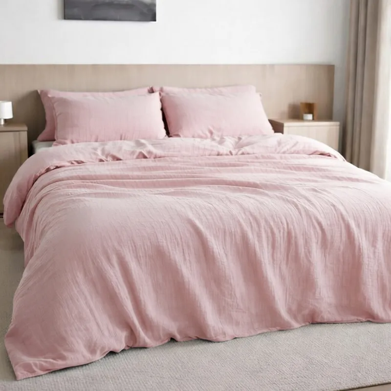 Taie d'oreiller en gaze de coton — 65x65 cm — Rose lotus