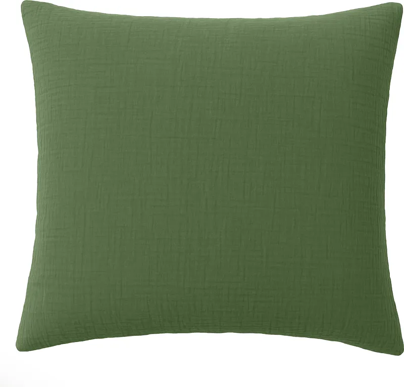 Taie d'oreiller en gaze de coton — 65x65 cm — Vert cèdre