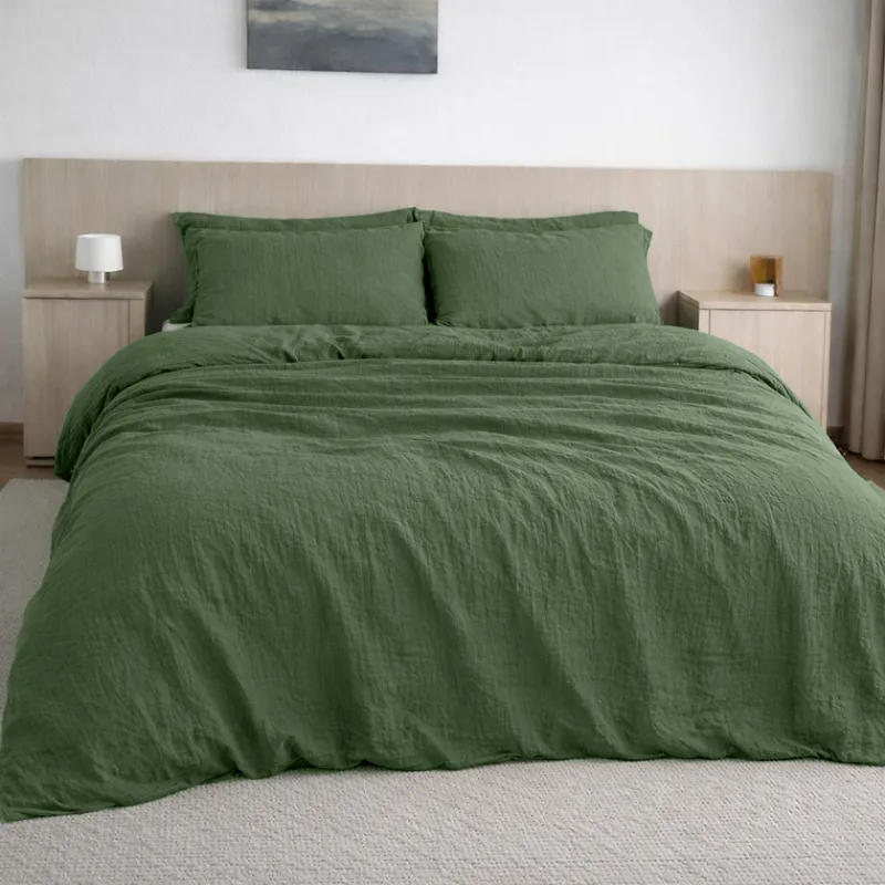 Taie d'oreiller en gaze de coton — 50x70 cm — Vert cèdre