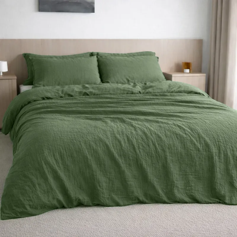 Housse de couette en gaze de coton — 240x220 cm — Vert cèdre