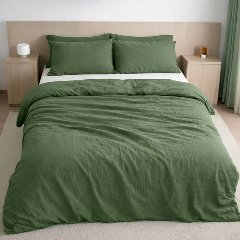 Housse de couette en gaze de coton — 240x220 cm — Vert cèdre
