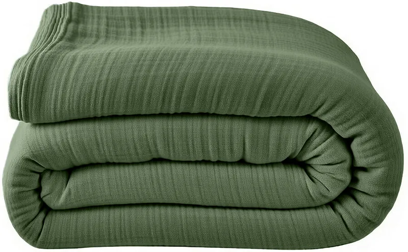 Housse de couette en gaze de coton — 240x220 cm — Vert cèdre