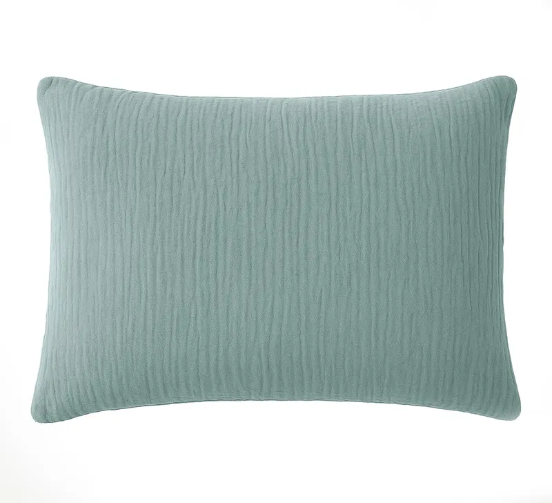 Taie d'oreiller en gaze de coton — 50x70 cm — Bleu givrée