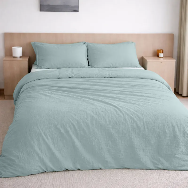 Taie d'oreiller en gaze de coton — 50x70 cm — Bleu givrée