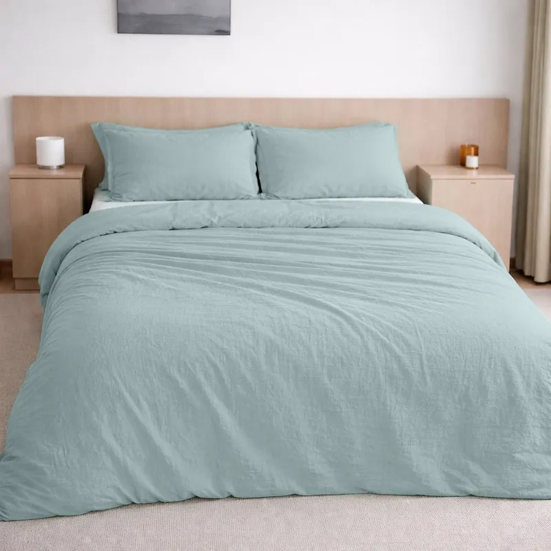 Housse de couette en gaze de coton — 260x240 cm — Bleu givrée