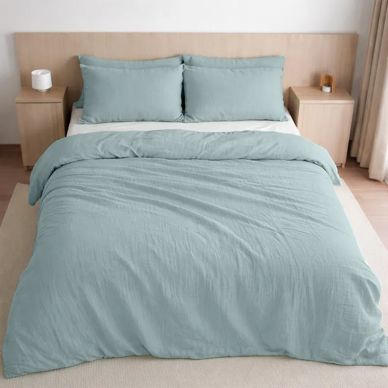 Housse de couette en gaze de coton — 260x240 cm — Bleu givrée