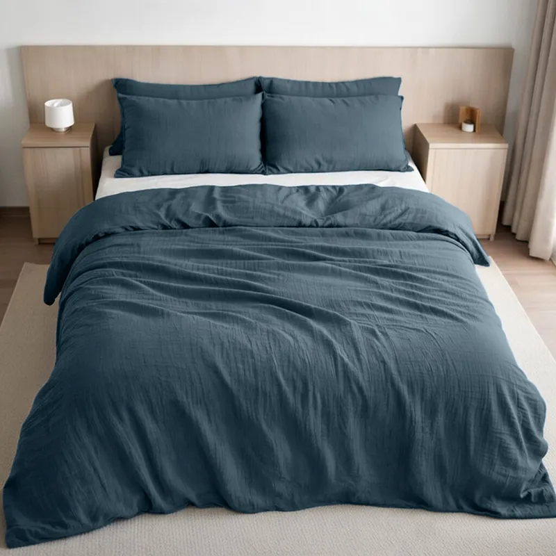 Housse de couette en gaze de coton — 260x240 cm — Bleu pétrole