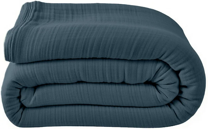 Housse de couette en gaze de coton — 260x240 cm — Bleu pétrole