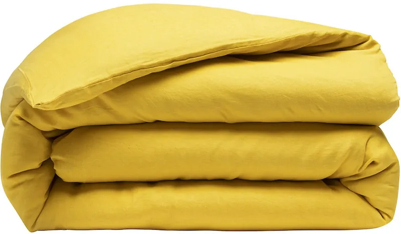 Housse de couette en lin lavé — 155x220 cm — Jaune paille