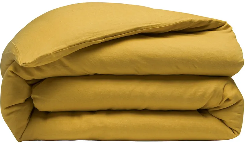 Housse de couette en lin lavé — 240x220 cm — Jaune or